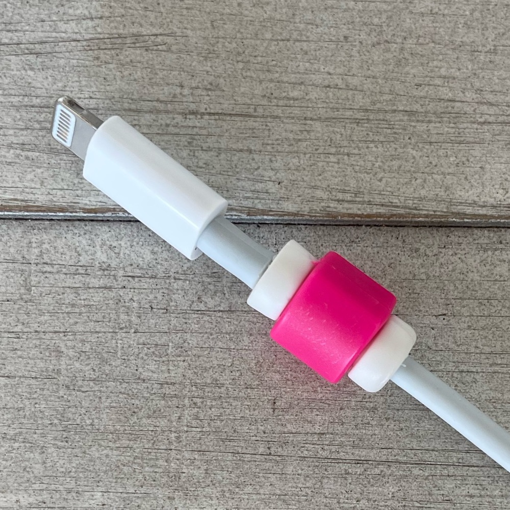 Various colors set of 10 plastic charging cord protectors and identifiers